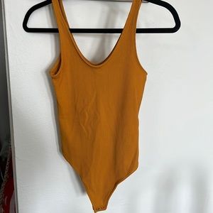 Abercrombie + Fitch Seamless Rib Fabric Scoopneck Bodysuit